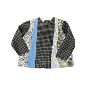 Koos of Course Plus 1X Reversible‎ Blazer Padded Shoulder Jacket Linen Blend